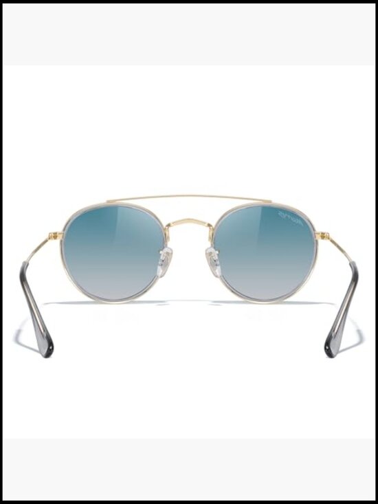 Retro Round Polarized Sunglasses with Double Bridge